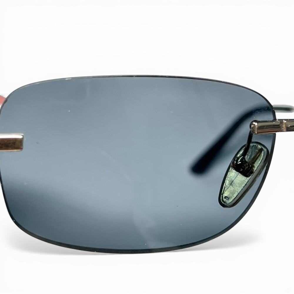 Prada SPR 68Z Unisex Rimless Rectangle Sunglasses Pale Gold & Grey Gradient - Picture 10 of 11